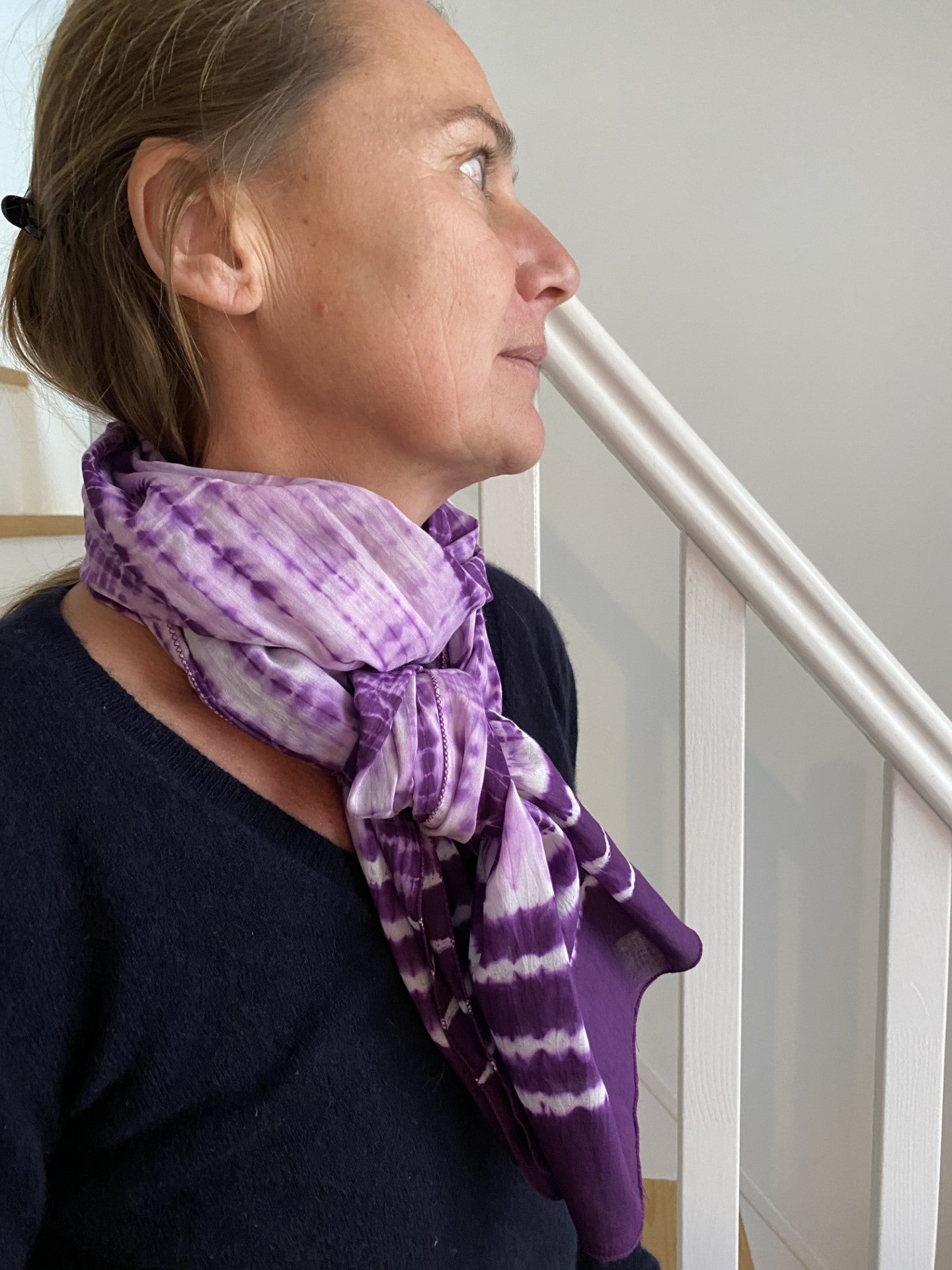 Foulard coton Ila prune