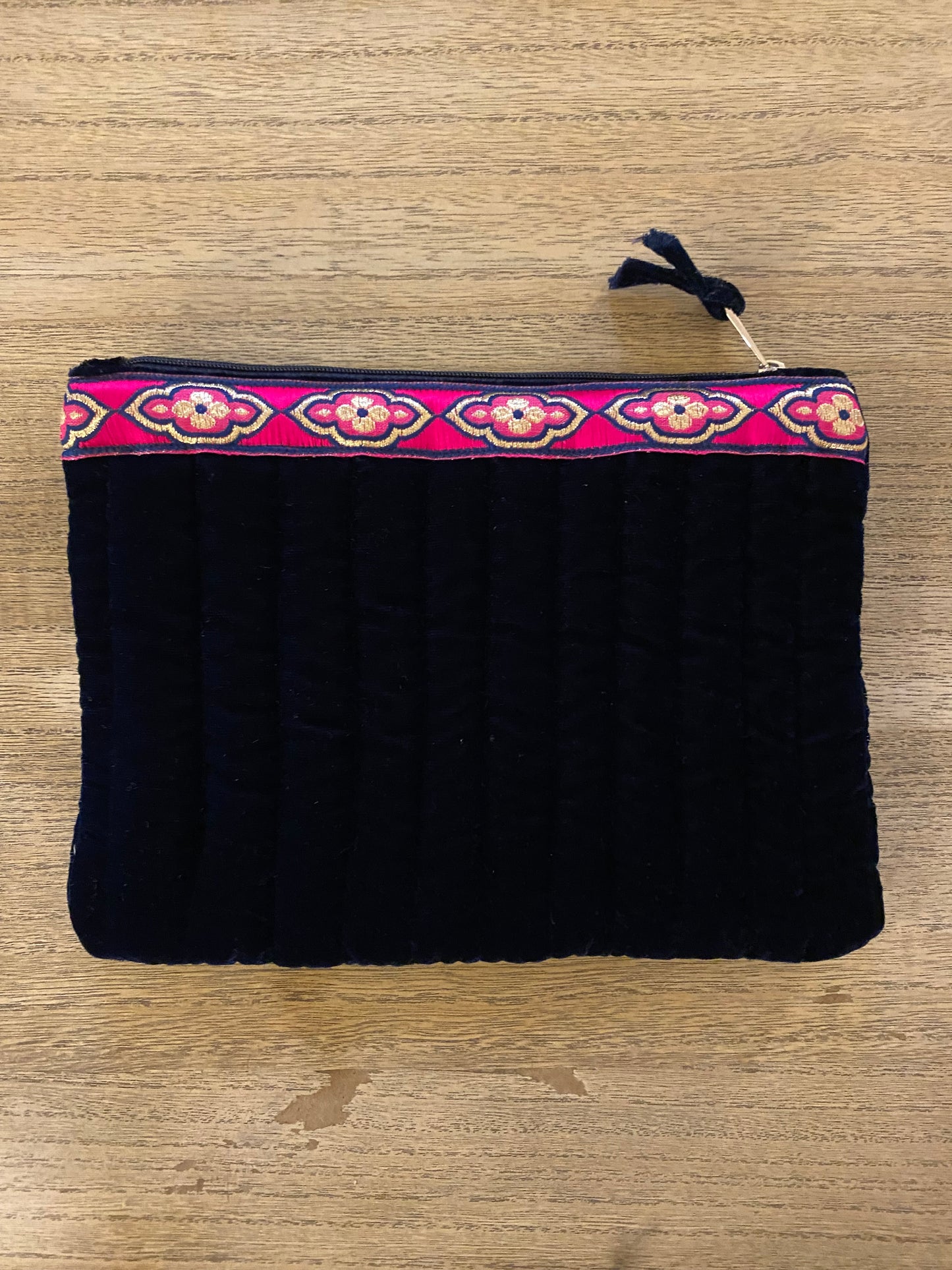 Pochette Plate Blue Velvet