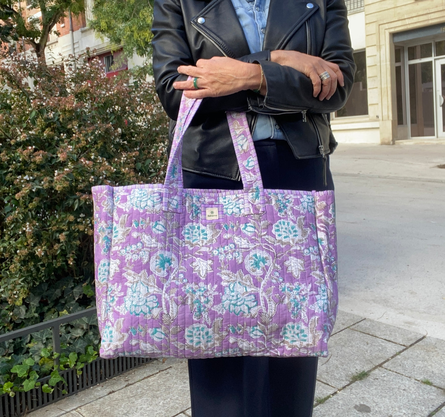 Cabas Indira Purple Flower