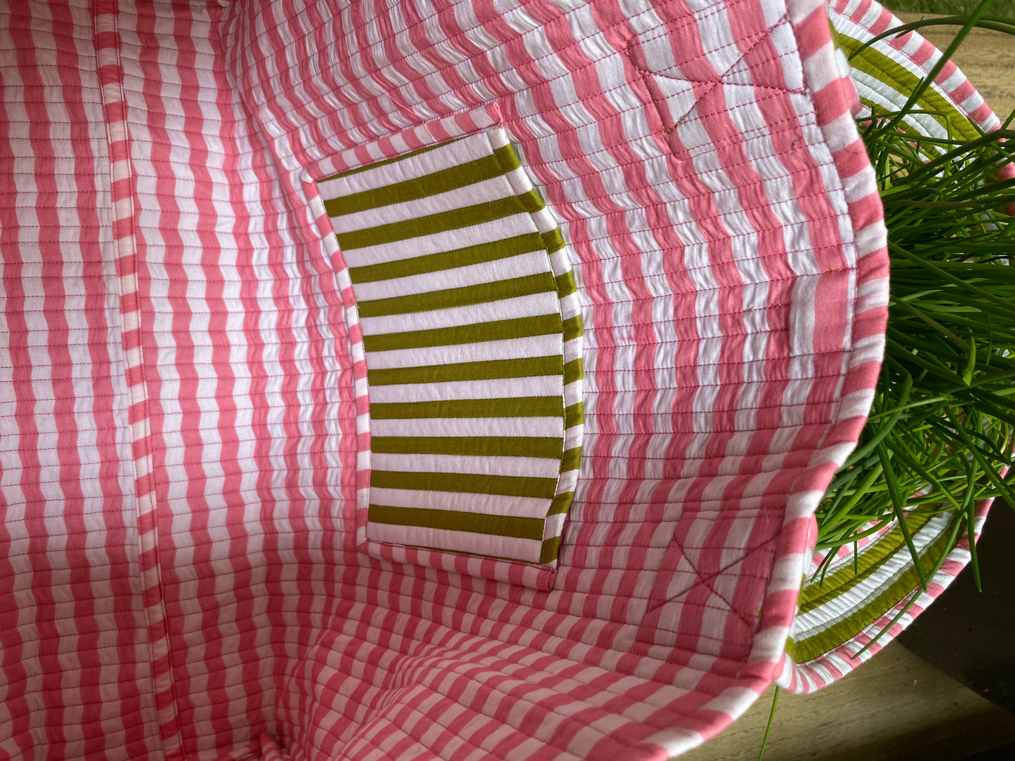 Cabas Indira Green Stripe