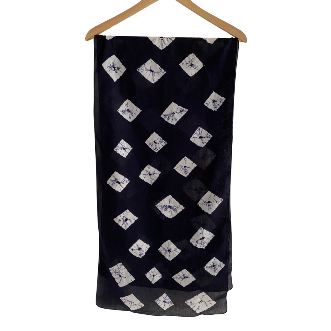 Foulard coton Arya bleu marine
