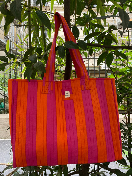 Cabas Indira Orange Stripe