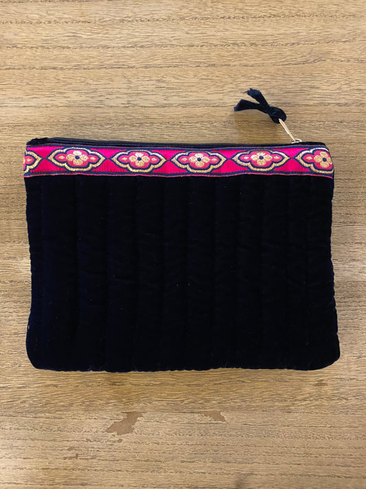 Pochette Plate Blue Velvet