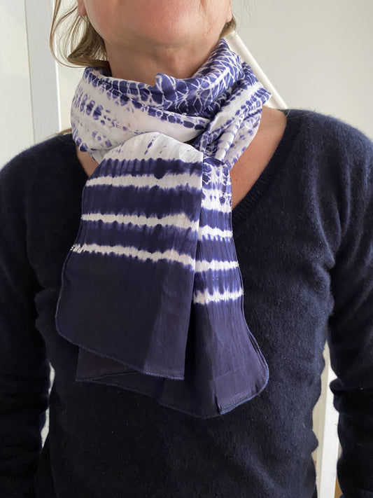 Foulard coton Ila bleu marine