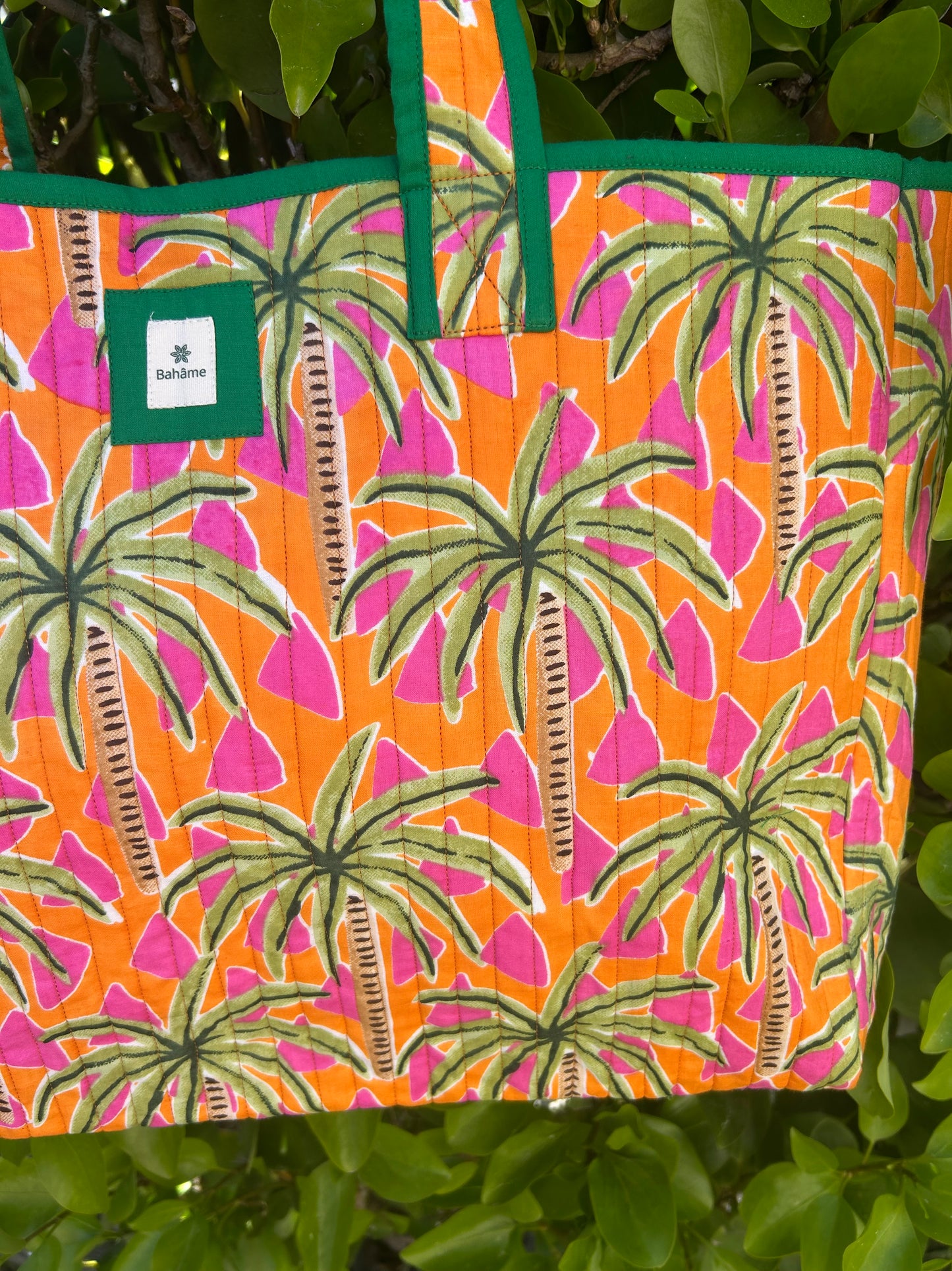 Cabas Indira Orange Palmiers