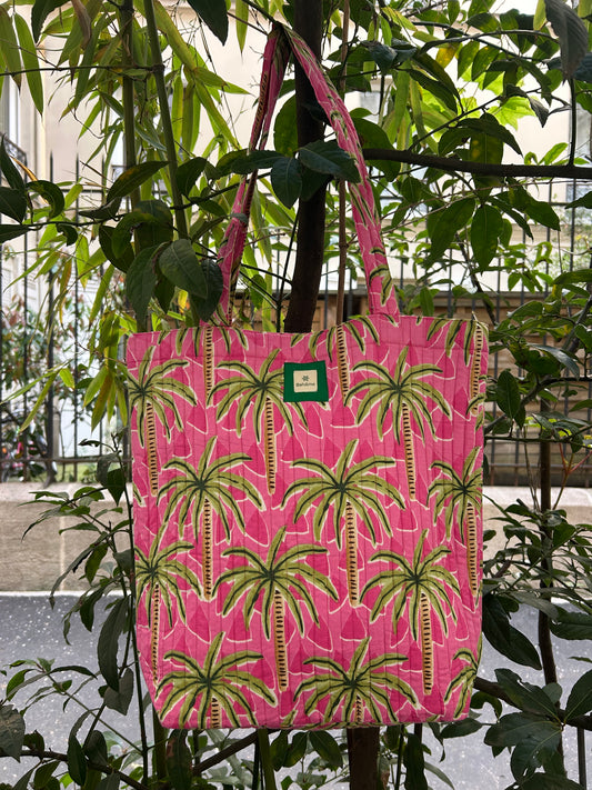 Cabas Kali Pink Palmiers