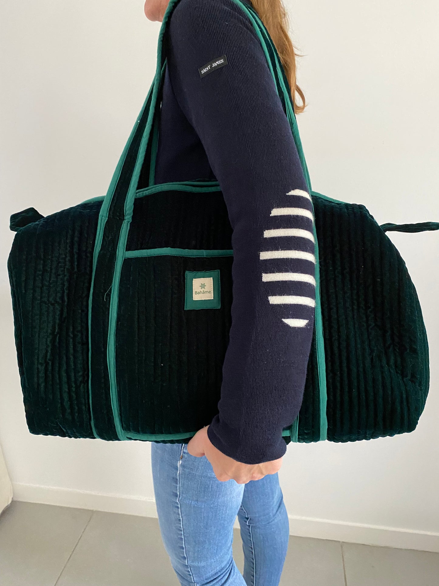Sac week-end Kiara Green Velvet