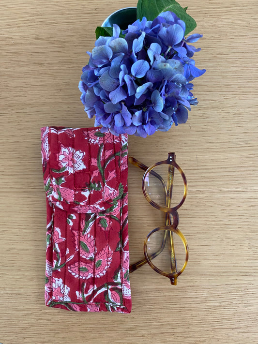 Etui à lunettes Red flower