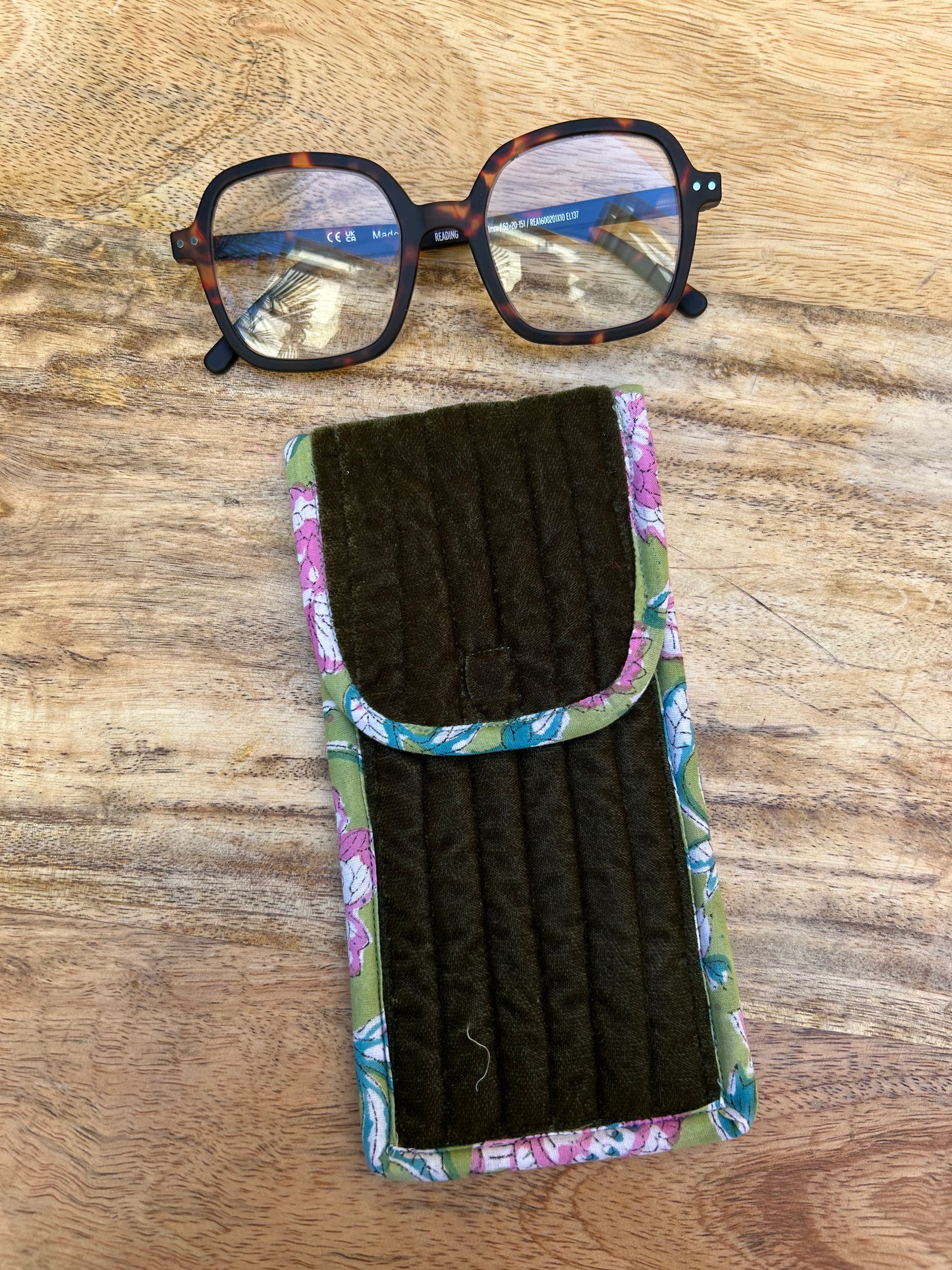 Housse à lunettes Kaki Velvet