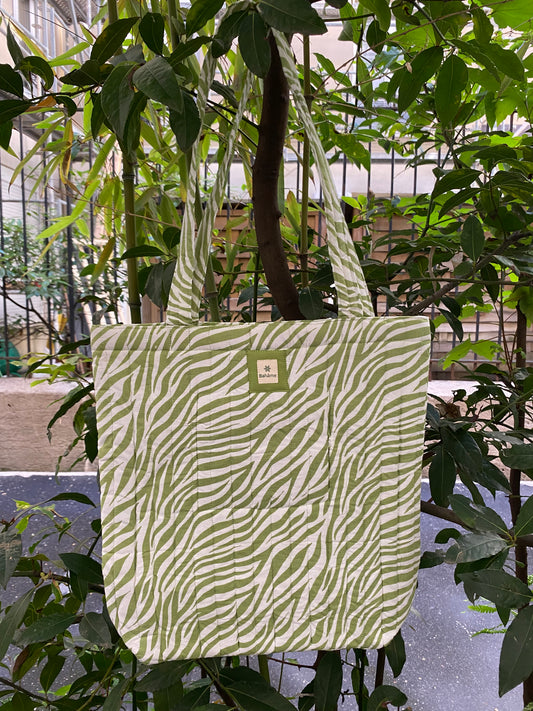 Cabas Kali Green Zebra