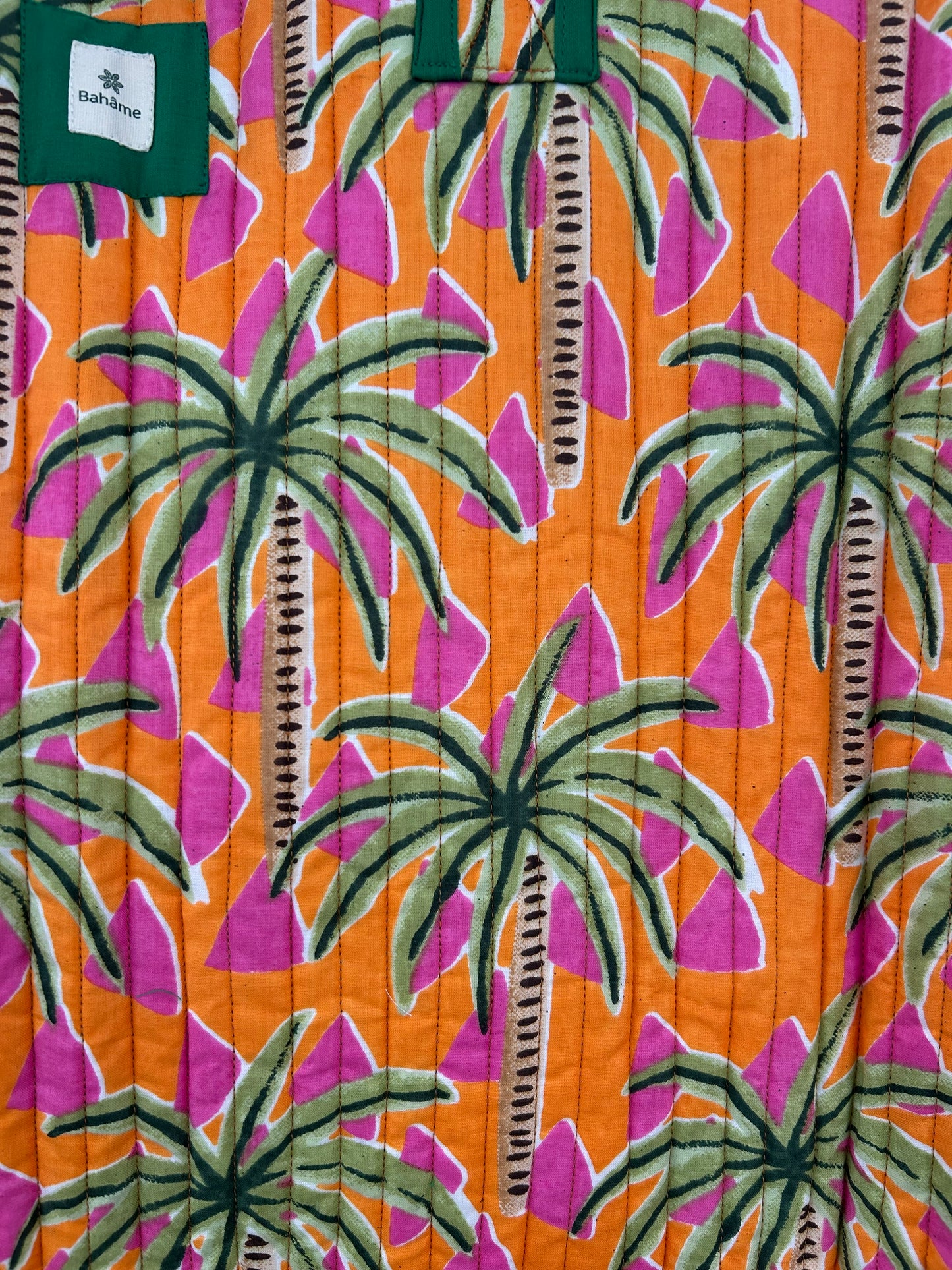 Cabas Devi Orange Palmiers