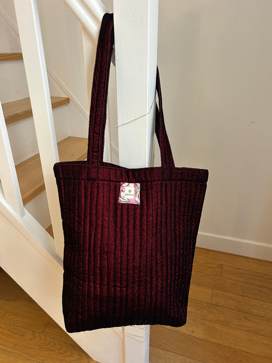 Cabas Kali Burgundy Velvet