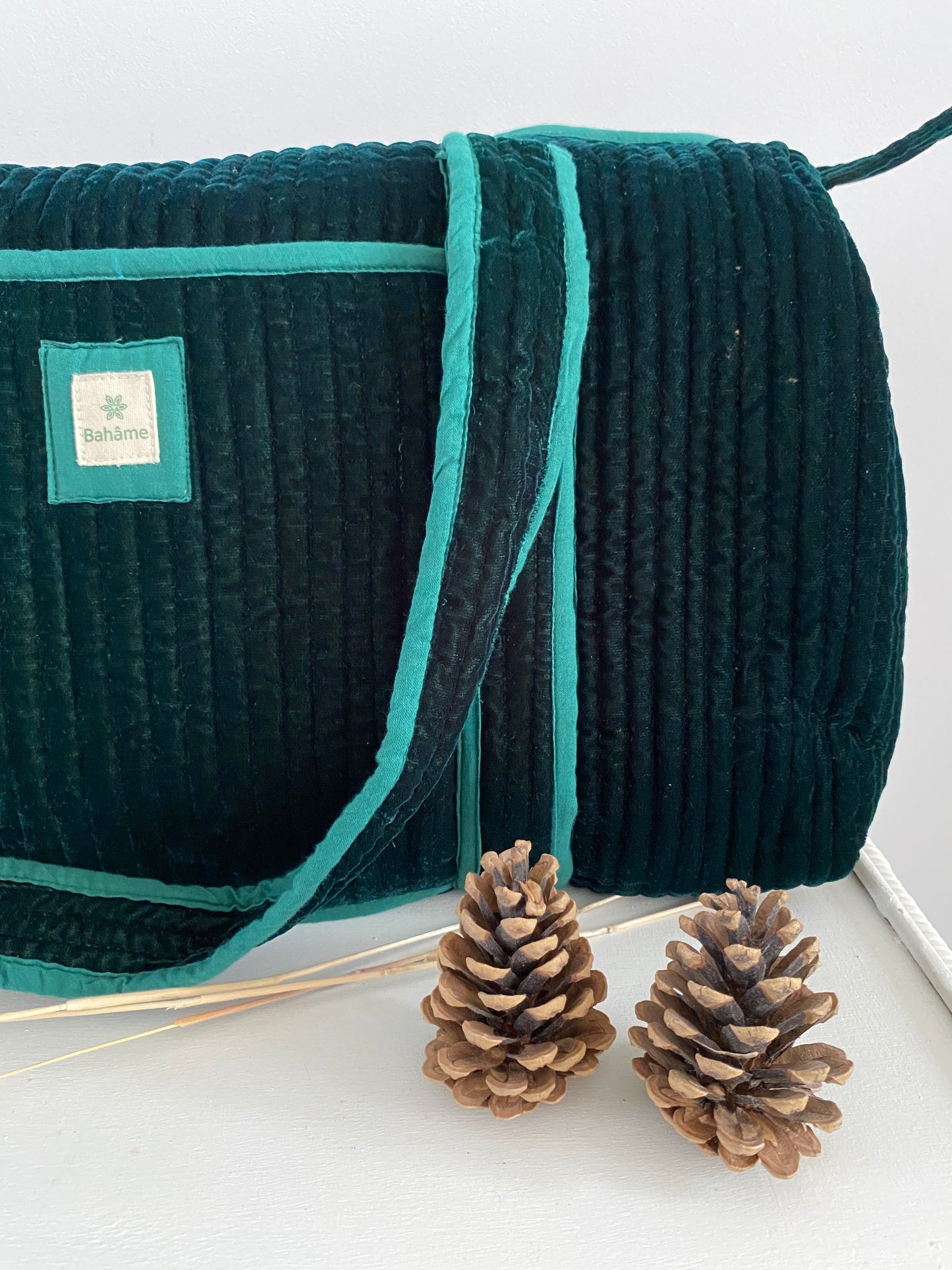 Sac week-end Kiara Green Velvet
