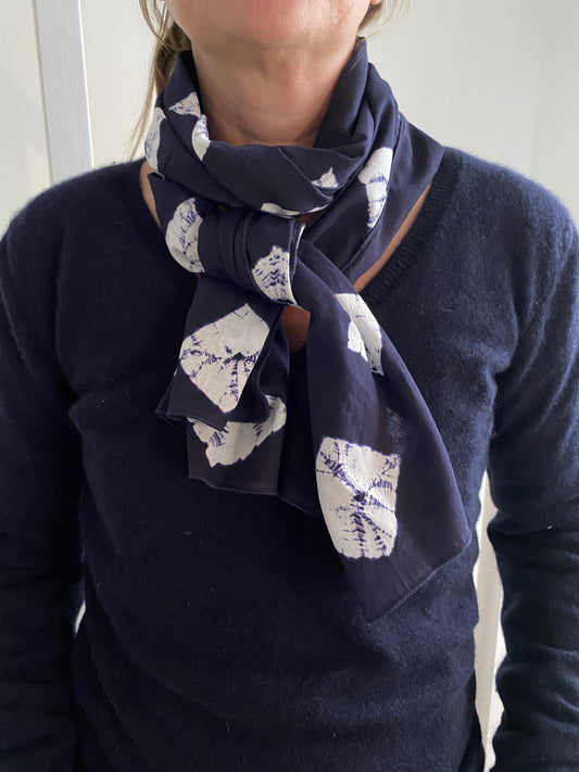 Foulard coton Arya bleu marine
