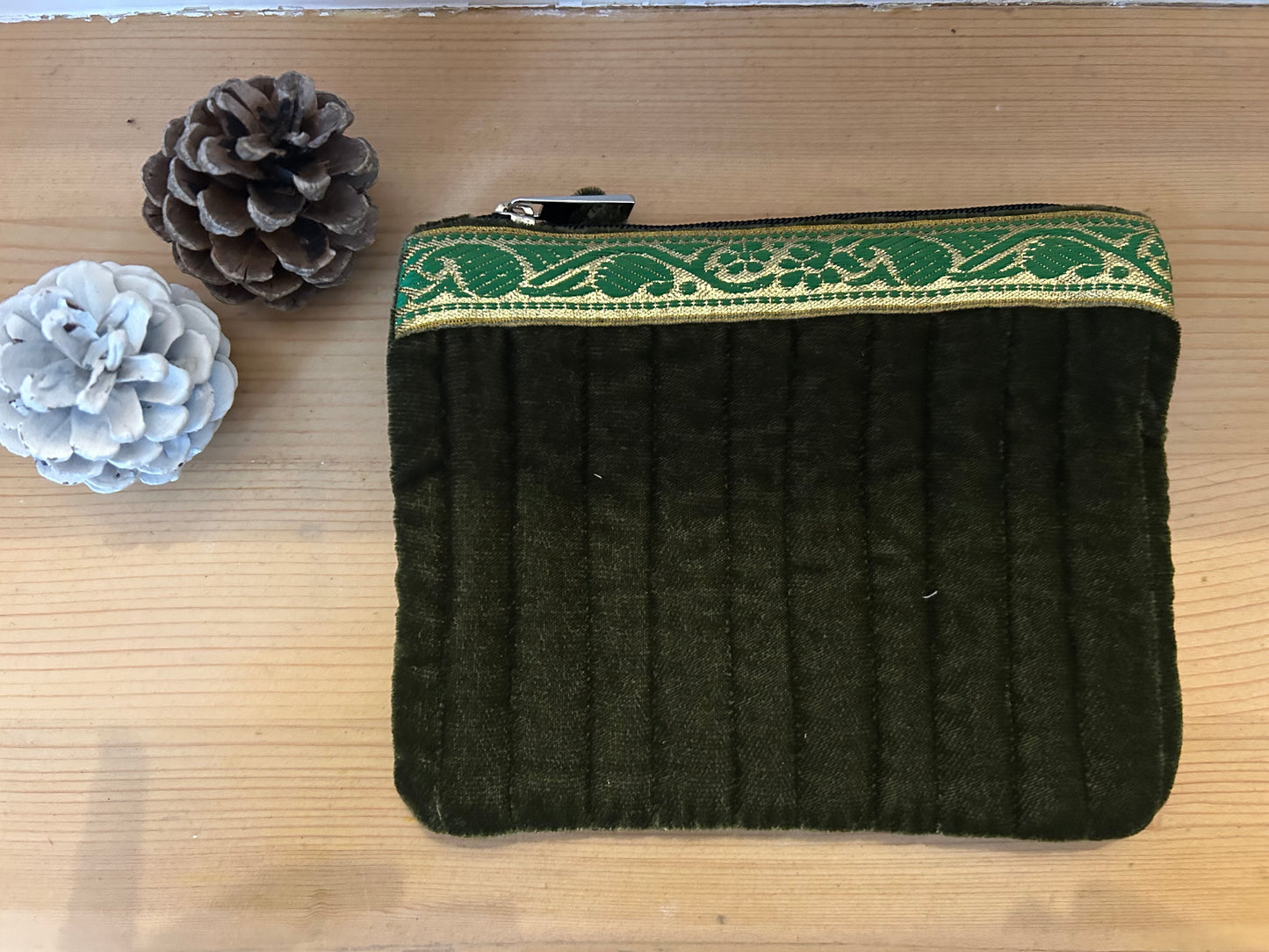 Porte-monnaie Kaki Velvet