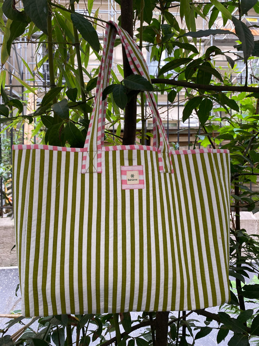 Cabas Devi Green Stripe