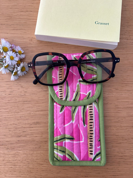 Housse à lunettes Pink Palmiers