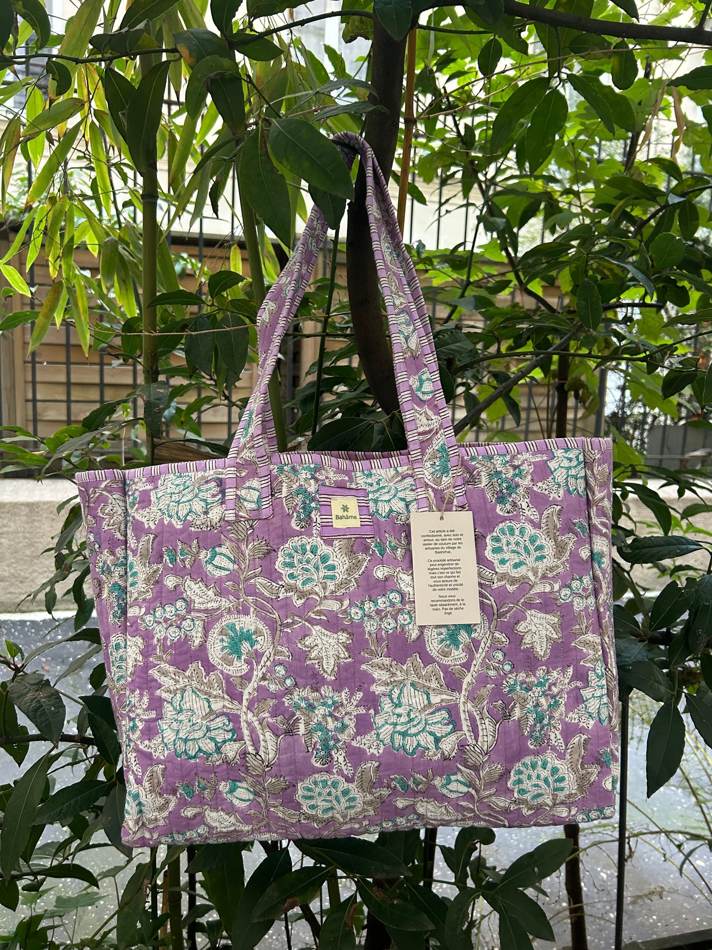 Cabas Indira Purple Flower