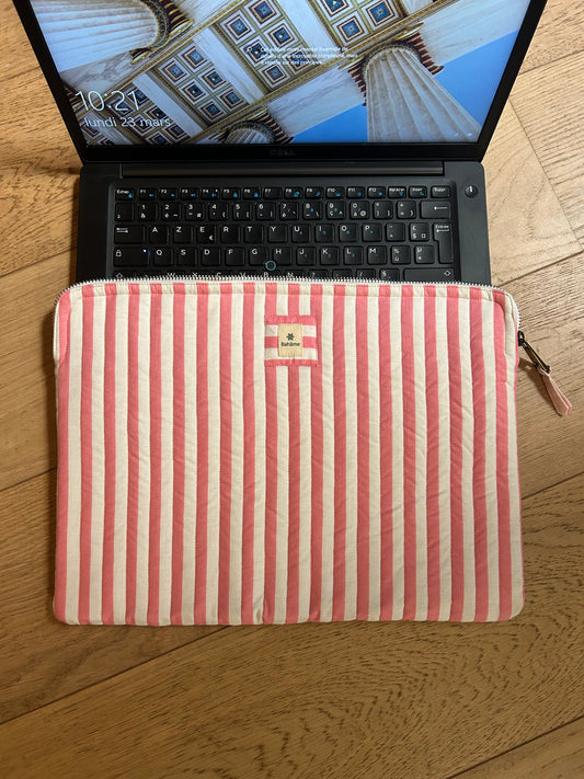Pochette ordinateur Pink Stripes